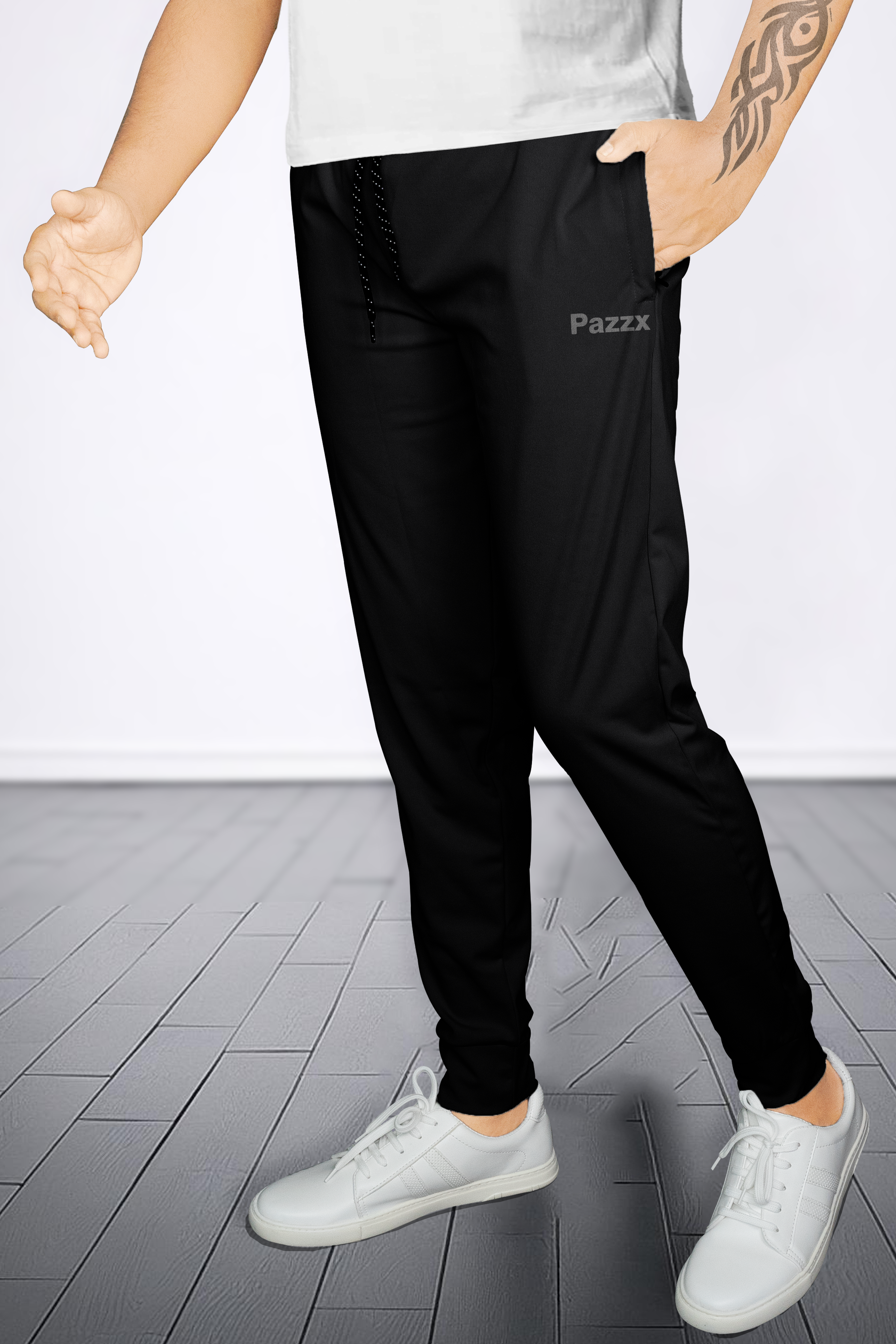 Pazzx Black track pant